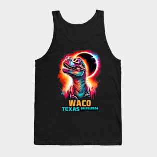 Waco Texas Total Solar Eclipse 2024 T Rex Dinosaur Tank Top